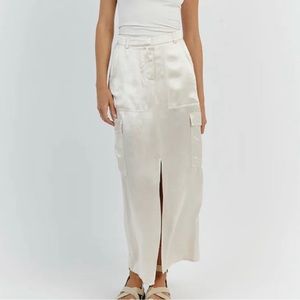 DISSH Matilda Pearl Satin Cargo Midi Skirt